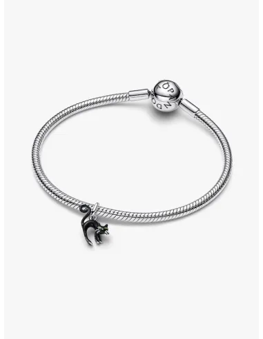 Pandora | Sort Kat Charm med vedhæng