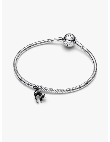 Pandora | Sort Kat Charm med vedhæng