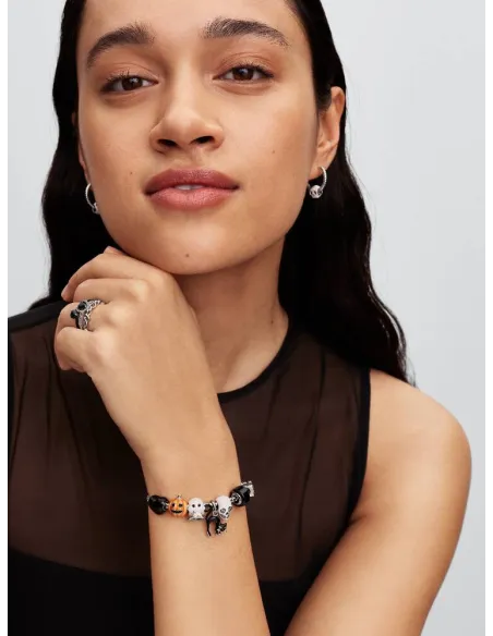 Pandora | Sort Kat Charm med vedhæng