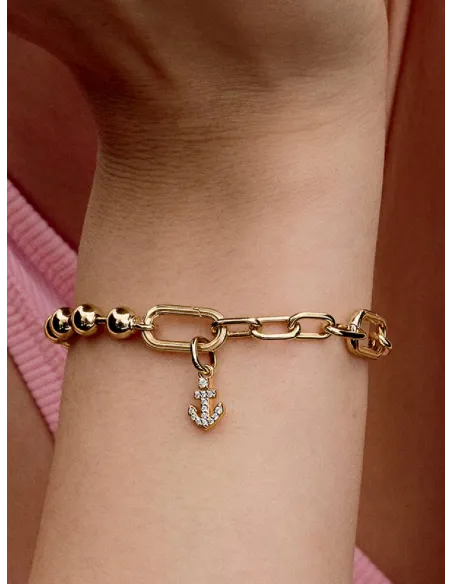 PANDORA Funklende Pavé Tredobbelt Række Charm | Glimtende Elegance