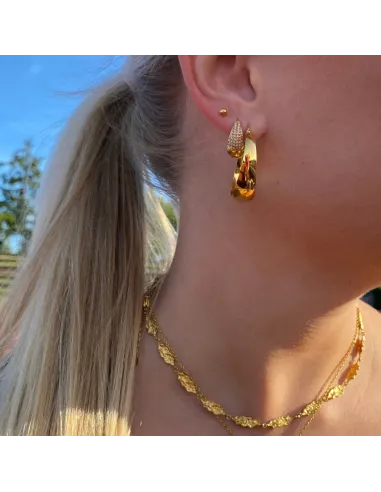 Sistie | Bred Drops øreringe large Forgyldt