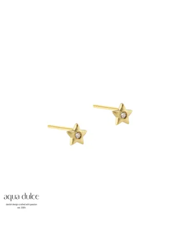 AQUA DULCE | Dreamlit Small Star ørestikker i forgyldt sølv med zirkonia – 7185