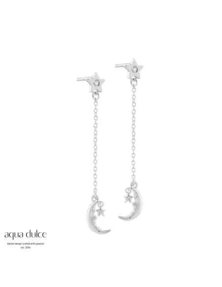 AQUA DULCE | Dreamlit Long ørehængere i sølv med zirkonia – 7196