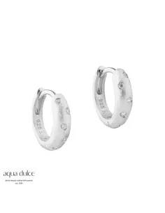 AQUA DULCE | Dreamlit Hoop 20 mm creoler i sølv med zirkonia – 7206