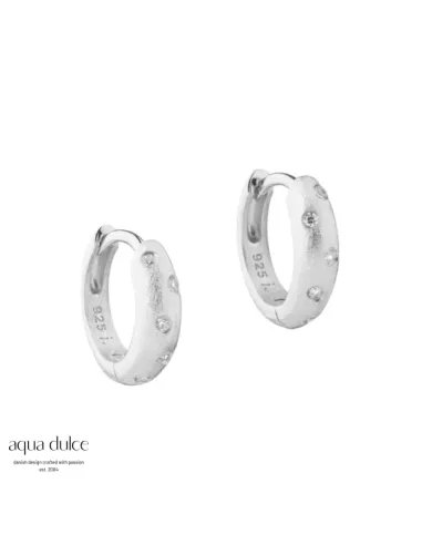 AQUA DULCE | Dreamlit Hoop 20 mm creoler i sølv med zirkonia – 7206