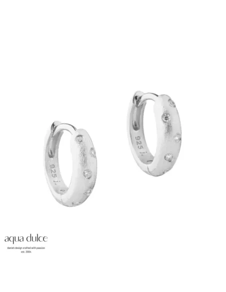 AQUA DULCE | Dreamlit Hoop 20 mm creoler i sølv med zirkonia – 7206