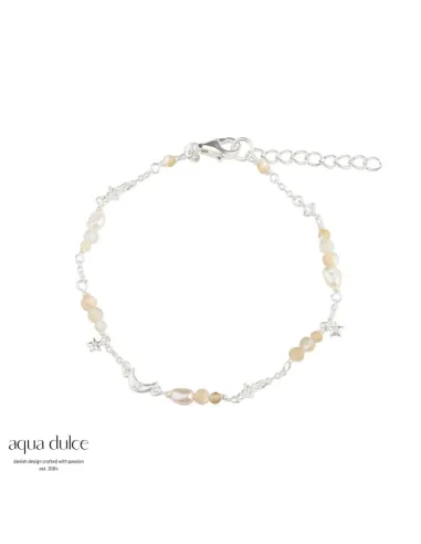 AQUA DULCE | Dreamlit Mix armbånd i sølv med perler og zirkonia – 7210