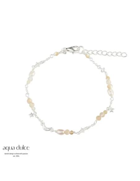AQUA DULCE | Dreamlit Mix armbånd i sølv med perler og zirkonia – 7210
