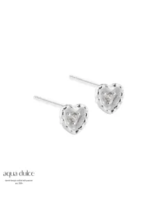 AQUA DULCE | Love Me More Small ørestikker i sølv med zirkonia – 7224
