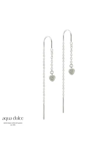 AQUA DULCE | Love Me More Thread øretråde i sølv med zirkonia – 7230