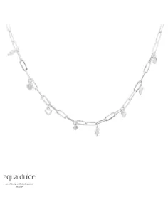 AQUA DULCE | Love Me More halskæde i sølv med zirkonia – 7240