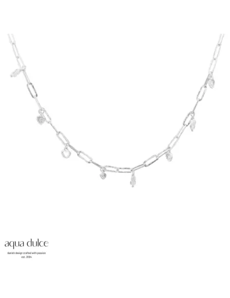 AQUA DULCE | Love Me More halskæde i sølv med zirkonia – 7240