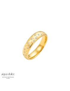 BAY BY AQUA DULCE | Claire ring i forgyldt stål med zirkonia – B7338-57