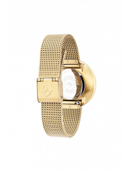 ARNE JACOBSEN - CITY HALL 34 MM oxford blå skivefarve blank guld topring og mat guld meshlænke rem størrelse 16 mm ARNE JACOBSEN - CITY HALL 34 MM oxford blå skivefarve blank guld topring og mat guld meshlænke rem størrelse 16 mm