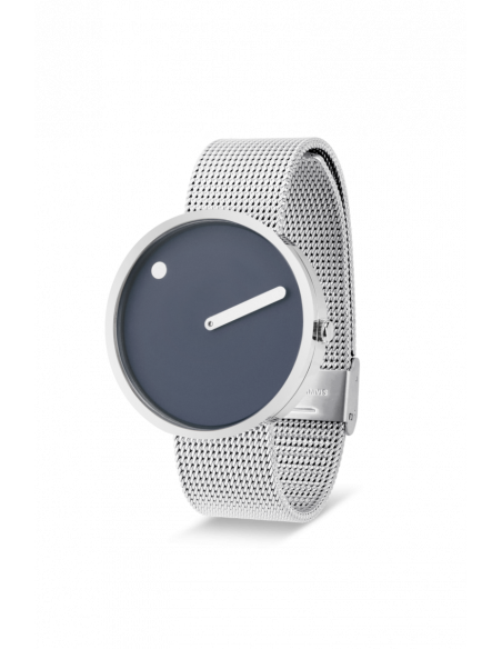 PICTO | 40 mm / Midnatsblå urskive / Meshbånd i mat stål