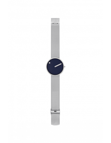 PICTO | 40 mm / Midnatsblå urskive / Meshbånd i mat stål
