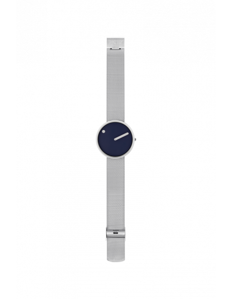 PICTO | 40 mm / Midnatsblå urskive / Meshbånd i mat stål