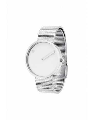 PICTO | 40 MM / HVID URSKIVE / MESHBÅND I MAT STÅL