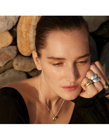 GEORG JENSEN | CURVE RING STERLING SØLV BRED