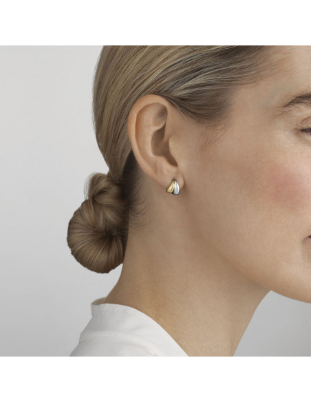 GEORG JENSEN | CURVE SMÅ ØRERINGE 18 KT GULD OG STERLING SØLV GEORG JENSEN | CURVE SMÅ ØRERINGE 18 KT GULD OG STERLING SØLV