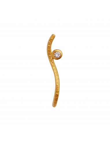 STINE A - PETIT DOT WAVE EARRING WITH CHAMPAGNE STONE