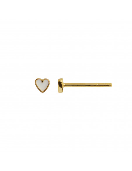 STINE A PETIT LOVE HEART WHITE ENAMEL GOLD STINE A PETIT LOVE HEART WHITE ENAMEL GOLD