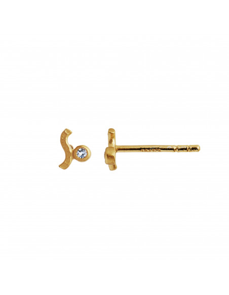 STINE A PETIT WAVE EARRING GOLD WITH STONE - LIGHT BLUE STINE A PETIT WAVE EARRING GOLD WITH STONE - LIGHT BLUE