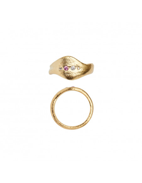 STINE A  ILE DE L'AMOUR RING WITH STONES GOLD STINE A  ILE DE L'AMOUR RING WITH STONES GOLD