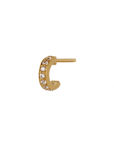 STINE A - TRES PETIT CREOL WITH WHITE STONES EARRING GOLD