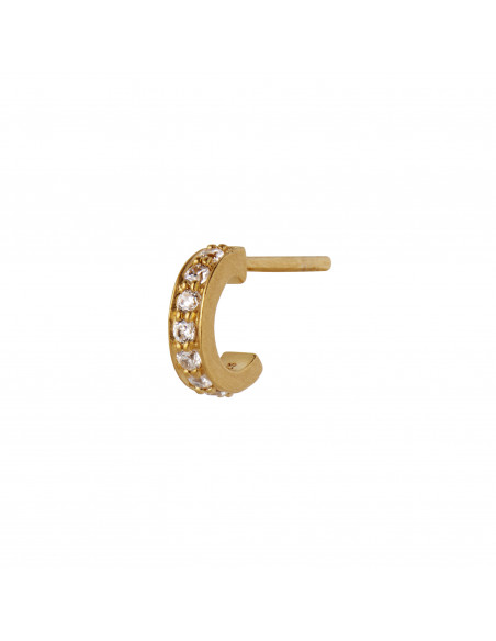 STINE A - TRES PETIT CREOL WITH WHITE STONES EARRING GOLD STINE A - TRES PETIT CREOL WITH WHITE STONES EARRING GOLD