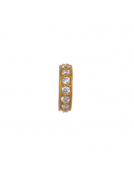 STINE A - TRES PETIT CREOL WITH WHITE STONES EARRING GOLD STINE A - TRES PETIT CREOL WITH WHITE STONES EARRING GOLD