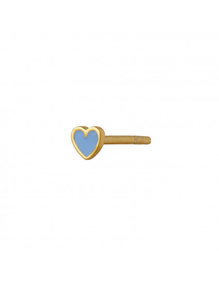 STINE A - PETIT LOVE HEART LIGHT BLUE ENAMEL GOLD STINE A - PETIT LOVE HEART LIGHT BLUE ENAMEL GOLD