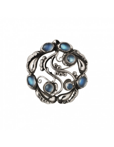 GEORG JENSEN - MOONLIGHT BLOSSOM BROCHE SØLV MED BLÅ MÅNESTEN GEORG JENSEN - MOONLIGHT BLOSSOM BROCHE SØLV MED BLÅ MÅNESTEN