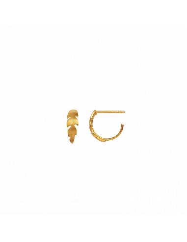 STINE A - PETIT CREOL WITH FEATHER EARRING GOLD