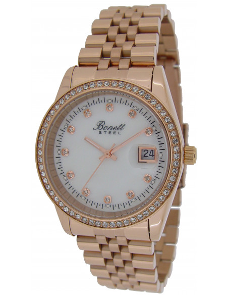BONETT - DAMEUR ROSA MED STEN OG DATO Ø36MM