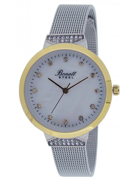 BONETT - DAMEUR STÅL/DOUBLE MED STEN PÅ SKIVE Ø30MM