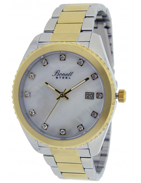 BONETT - DAMEUR STÅL/DOUBLE MED DATO Ø36MM