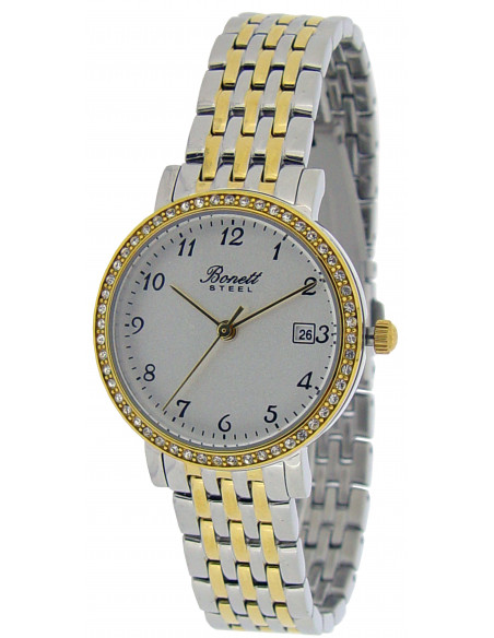 BONETT -DAMEUR STÅL/DOUBLE MED DATO Ø29MM