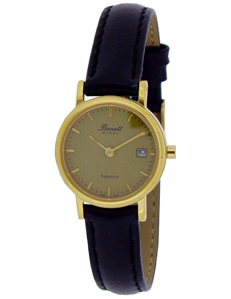 BONETT - DAMEUR DOUBLE MED DATO OG SORT LÆDERREM Ø24MM