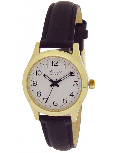 BONETT - DAME UR DOUBLE MED BRUN REM Ø28MM