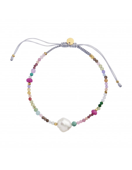 STINE A - COLOR CRUSH BRACELET WITH MULTI MIX AND LIGHT GREY RIBBON STINE A - COLOR CRUSH BRACELET WITH MULTI MIX AND LIGHT GREY RIBBON