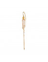 STINE A - LONG BAROQUE PEARL WITH CHAIN EARRING PEACH SORBET GOLD