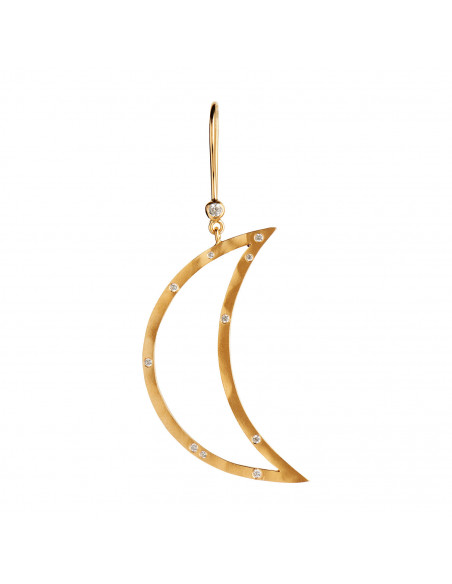 STINE A - BIG BELLA MOON WITH STONES EARRING GOLD STINE A - BIG BELLA MOON WITH STONES EARRING GOLD