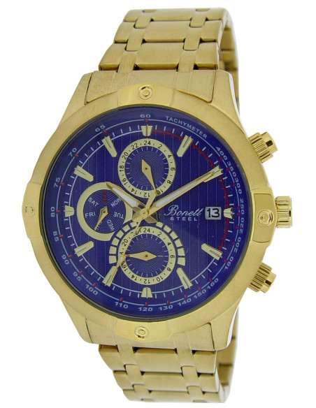 BONETT - HERREUR DOUBLE CHRONOGARPH OG BLÅ SKIVE Ø44MM