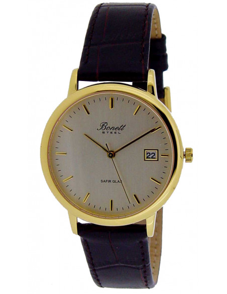 BONETT - HERREUR DOUBLE MED SORT REM SAFIR GLAS Ø37MM