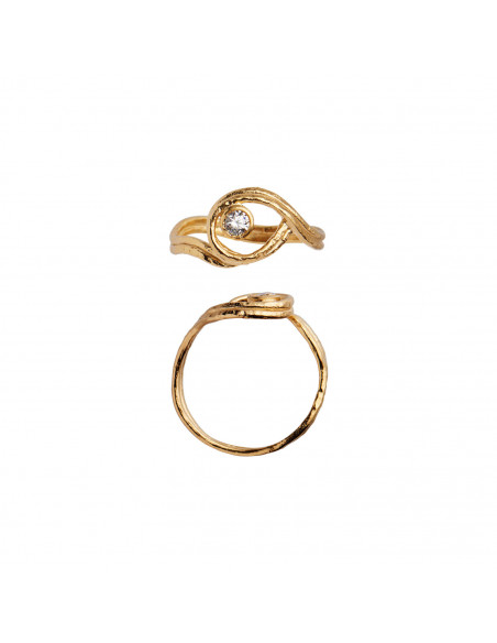 STINE A - BALANCÉ RING WITH STONE GOLD STINE A - BALANCÉ RING WITH STONE GOLD