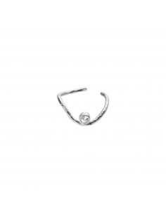 STINE A - WAVY EAR CUFF SILVER WITH STONE