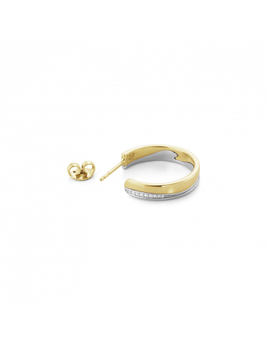 GEORG JENSEN FUSION CREOLER - 18 KT RØDGULD OG HVIDGULD MED PAVE DIAMANTER