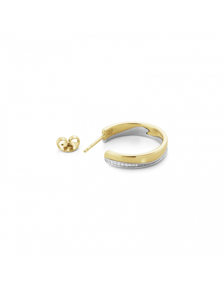 GEORG JENSEN FUSION CREOLER - 18 KT RØDGULD OG HVIDGULD MED PAVE DIAMANTER