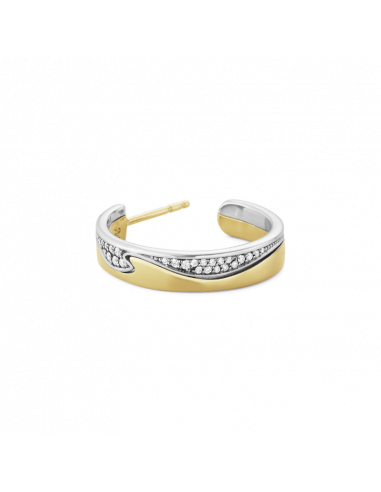 GEORG JENSEN FUSION CREOLER - 18 KT RØDGULD OG HVIDGULD MED PAVE DIAMANTER